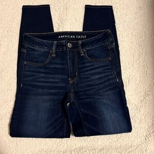 American Eagle Outfitters Women's High Rise Dark Indigo Jeans